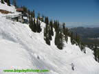 Steep Terrain at the Top of the Bridger Chair Lift