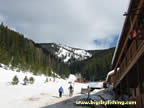 Looking up to the Summit from the Base Area