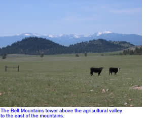 Distant view of Big Belt Mountains