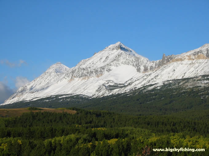 Glacier National Park seen from near Marias Pass along Highway 2