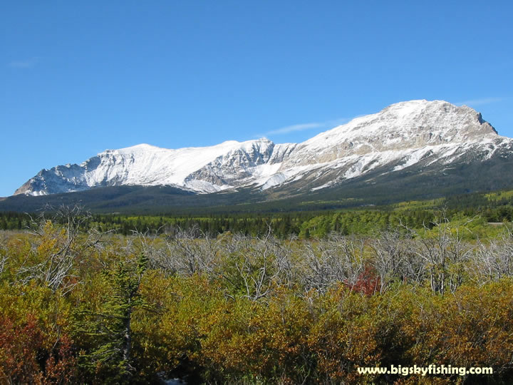 Glacier National Park seen from Highway 2 near Marias Pass