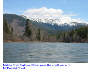Middle Fork Flathead River at McDonald Creek confluence