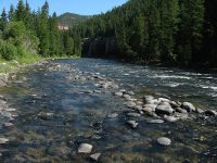 de Gallatin rivier in Montana